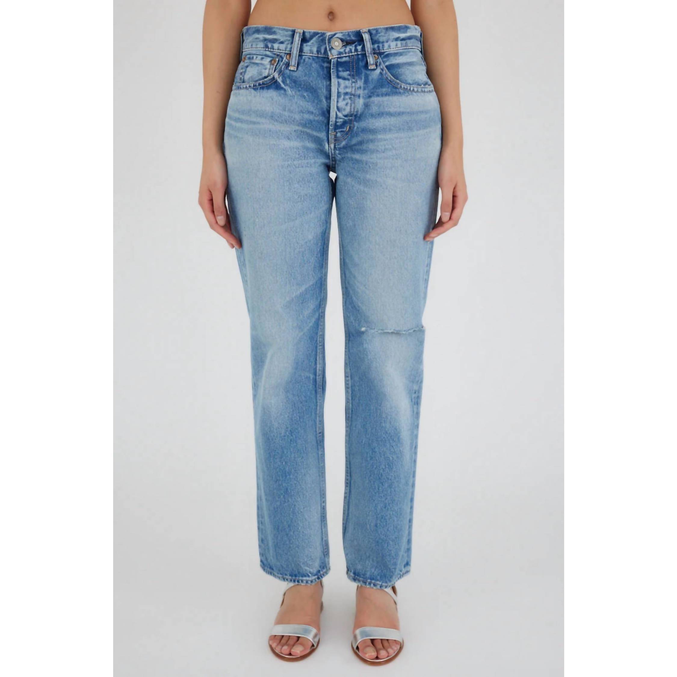 New Moussy Women's Ballard Wide Straight Mid Rise Jeans In Light Blue